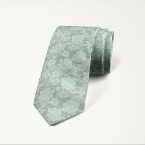 NWOT Floral Patterned Tie in Dusty Green